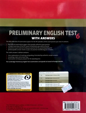 bộ cambridge preliminary english test 6 student's book with answers fahasa reprint edition
