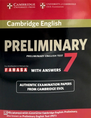 bộ cambridge preliminary english test 7 student's book with answers fahasa reprint edition