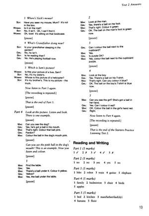 bộ cambridge young learners english tests 7 starters answer booklet