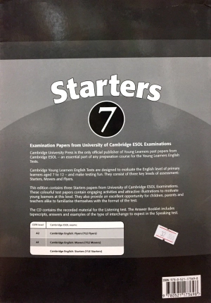 bộ cambridge young learners english tests 7 starters answer booklet