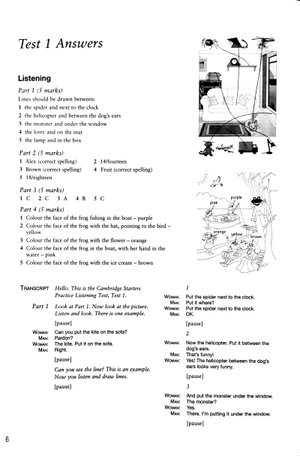 bộ cambridge young learners english tests 7 starters answer booklet