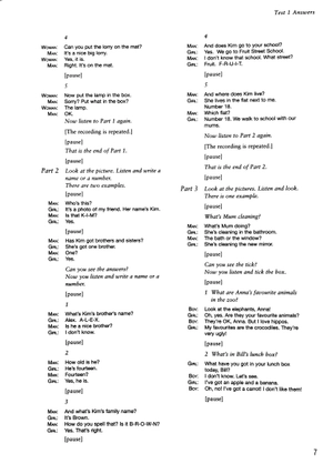 bộ cambridge young learners english tests 7 starters answer booklet