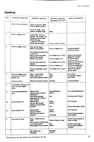 bộ cambridge young learners english tests second edition starters 3 answer booklet