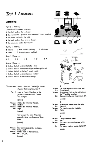 bộ cambridge young learners english tests second edition starters 3 answer booklet
