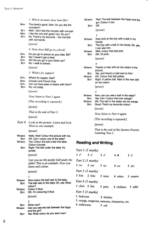 bộ cambridge young learners english tests second edition starters 3 answer booklet