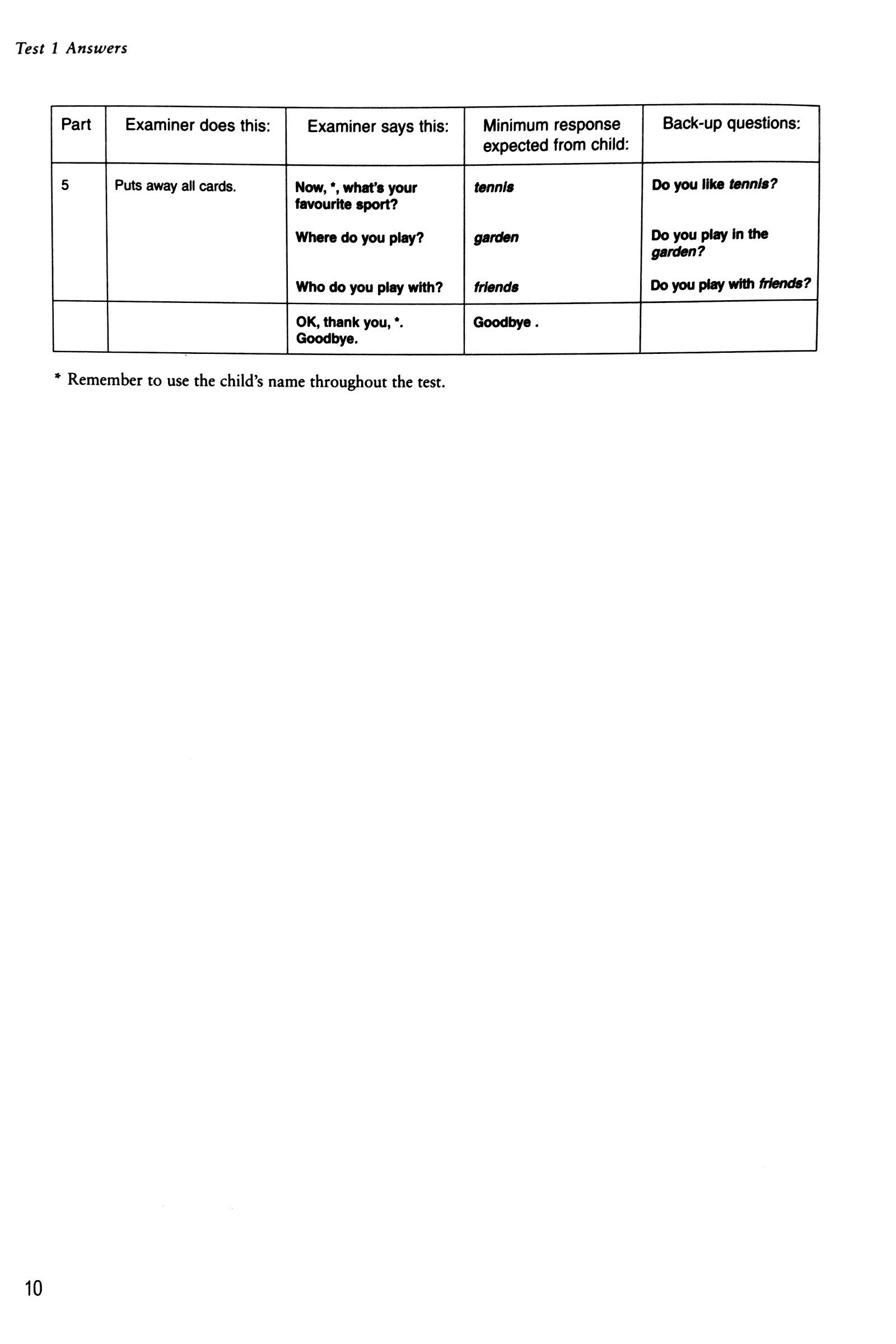 bộ cambridge young learners english tests starters 5 answer booklet