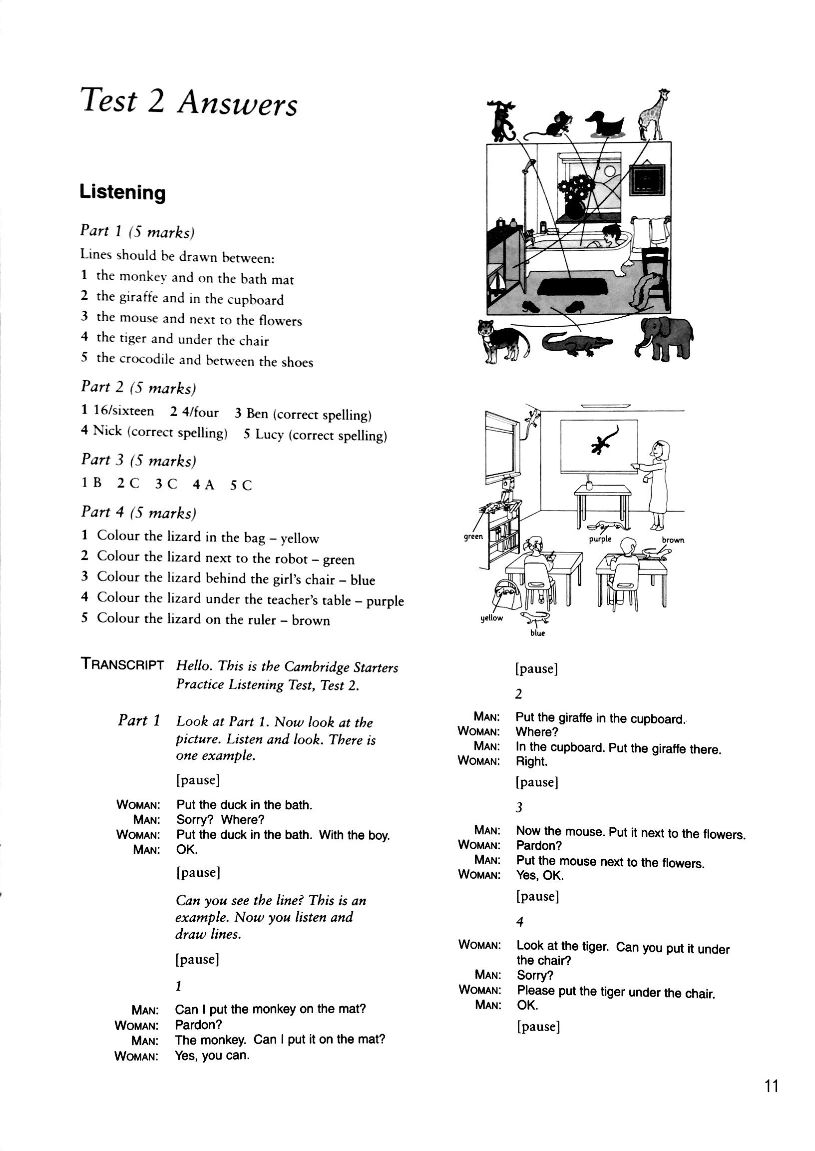 bộ cambridge young learners english tests starters 5 answer booklet