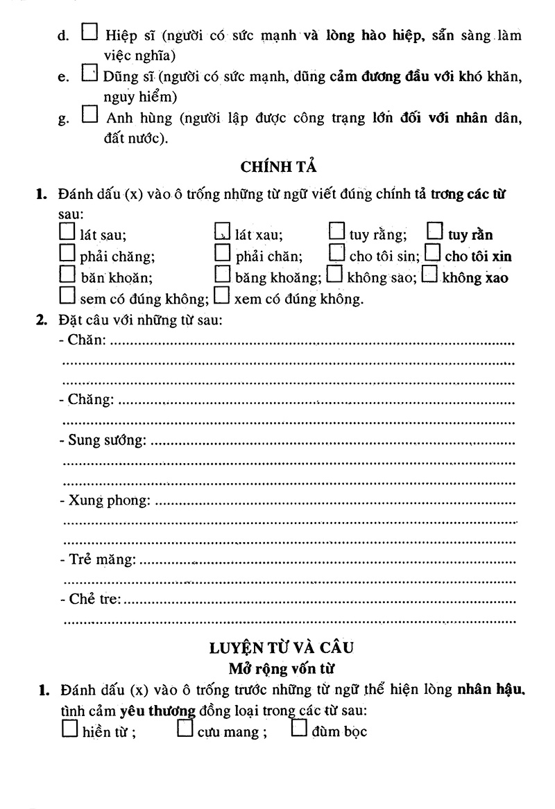 bộ câu hỏi và bài tập trắc nghiệm tiếng việt 4 - tập 1