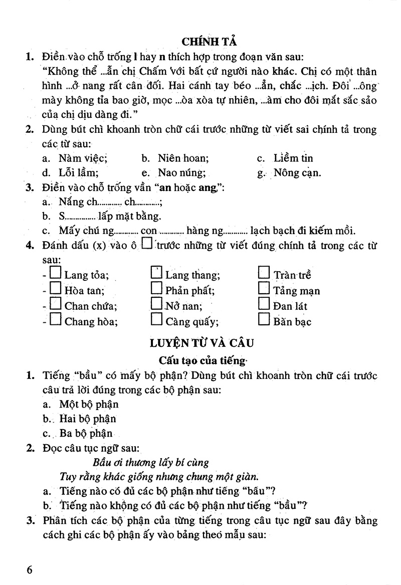 bộ câu hỏi và bài tập trắc nghiệm tiếng việt 4 - tập 1