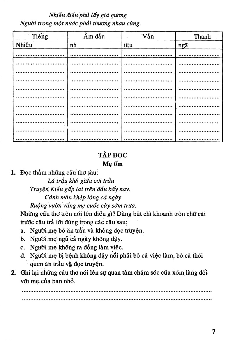 bộ câu hỏi và bài tập trắc nghiệm tiếng việt 4 - tập 1