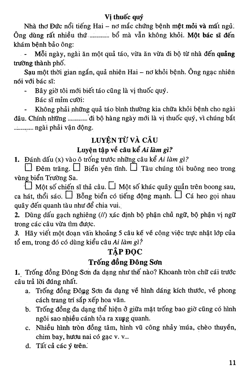 bộ câu hỏi và bài tập trắc nghiệm tiếng việt 4 - tập 2