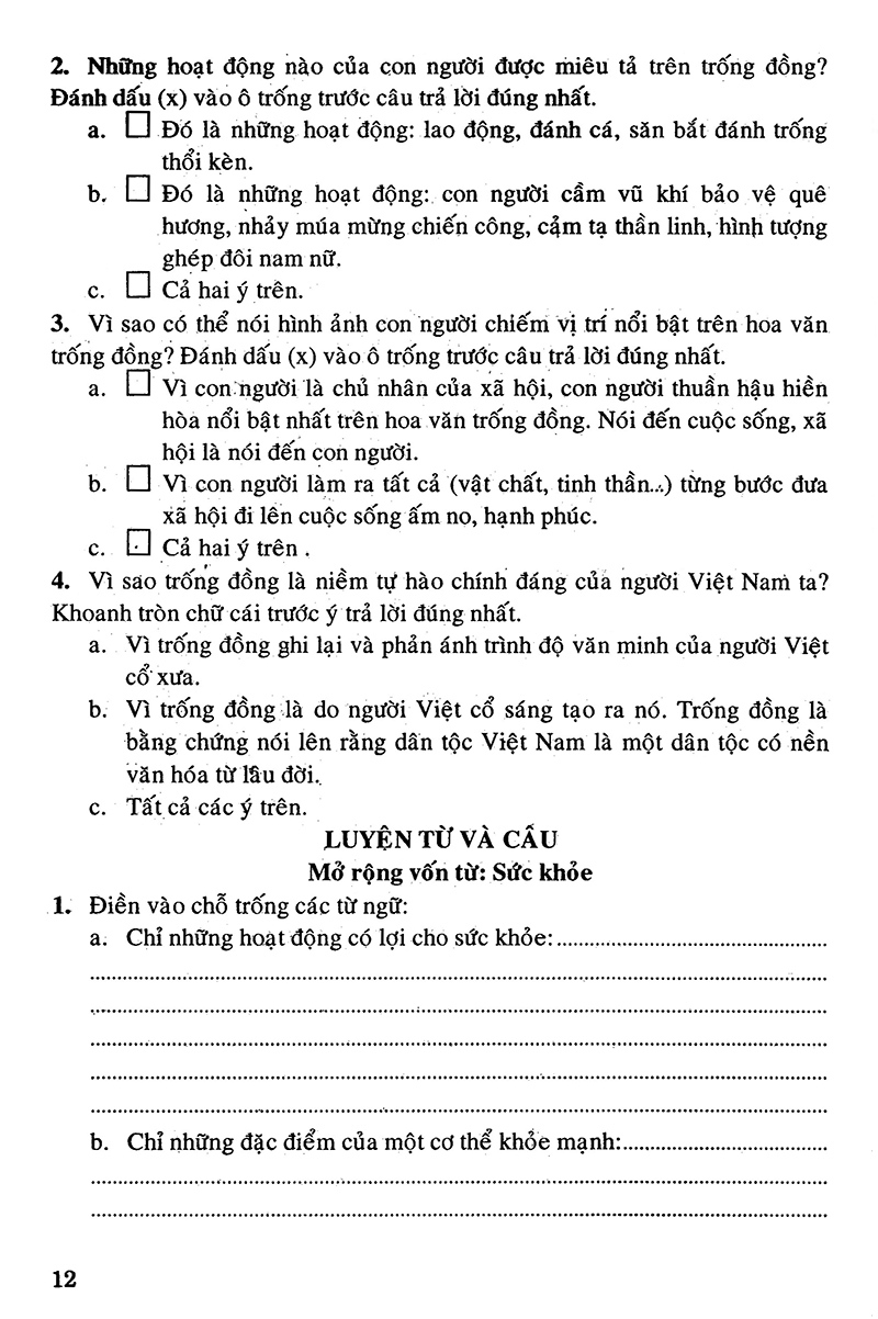 bộ câu hỏi và bài tập trắc nghiệm tiếng việt 4 - tập 2