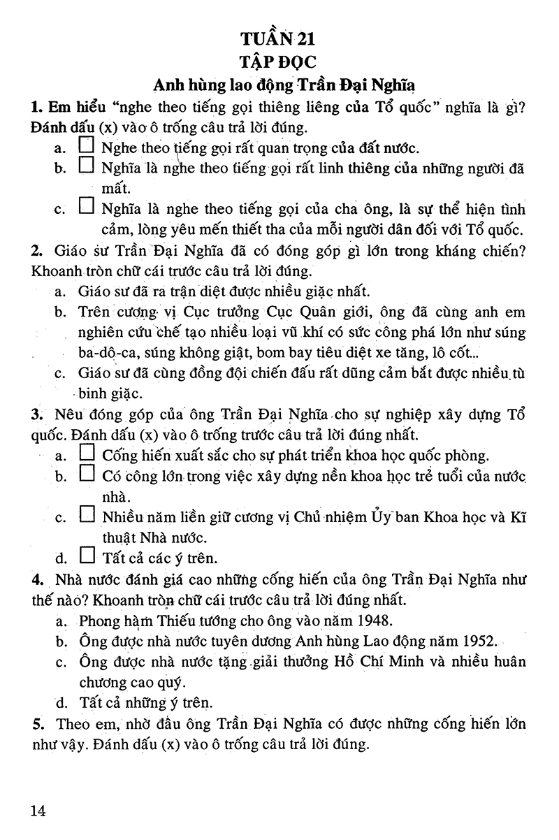 bộ câu hỏi và bài tập trắc nghiệm tiếng việt 4 - tập 2