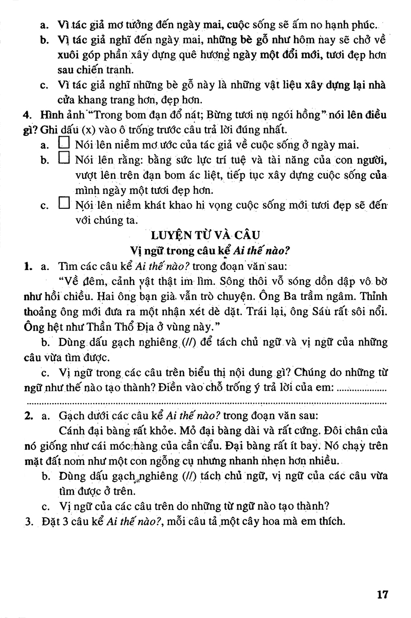 bộ câu hỏi và bài tập trắc nghiệm tiếng việt 4 - tập 2