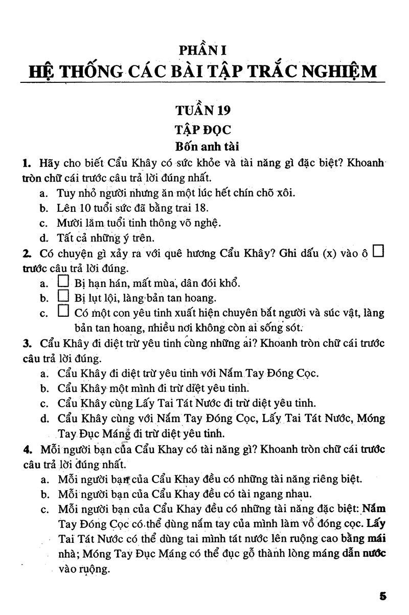 bộ câu hỏi và bài tập trắc nghiệm tiếng việt 4 - tập 2