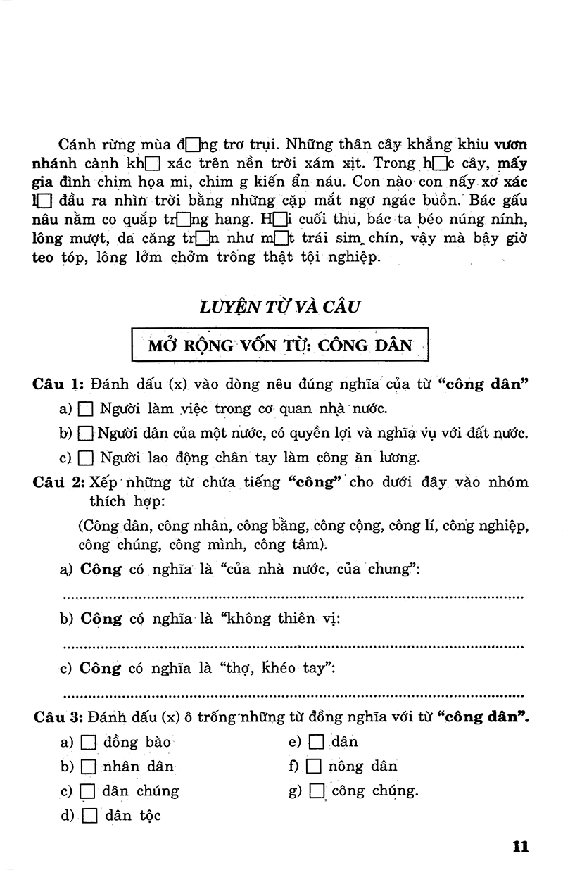 bộ câu hỏi và bài tập trắc nghiệm tiếng việt 5 - tập 2