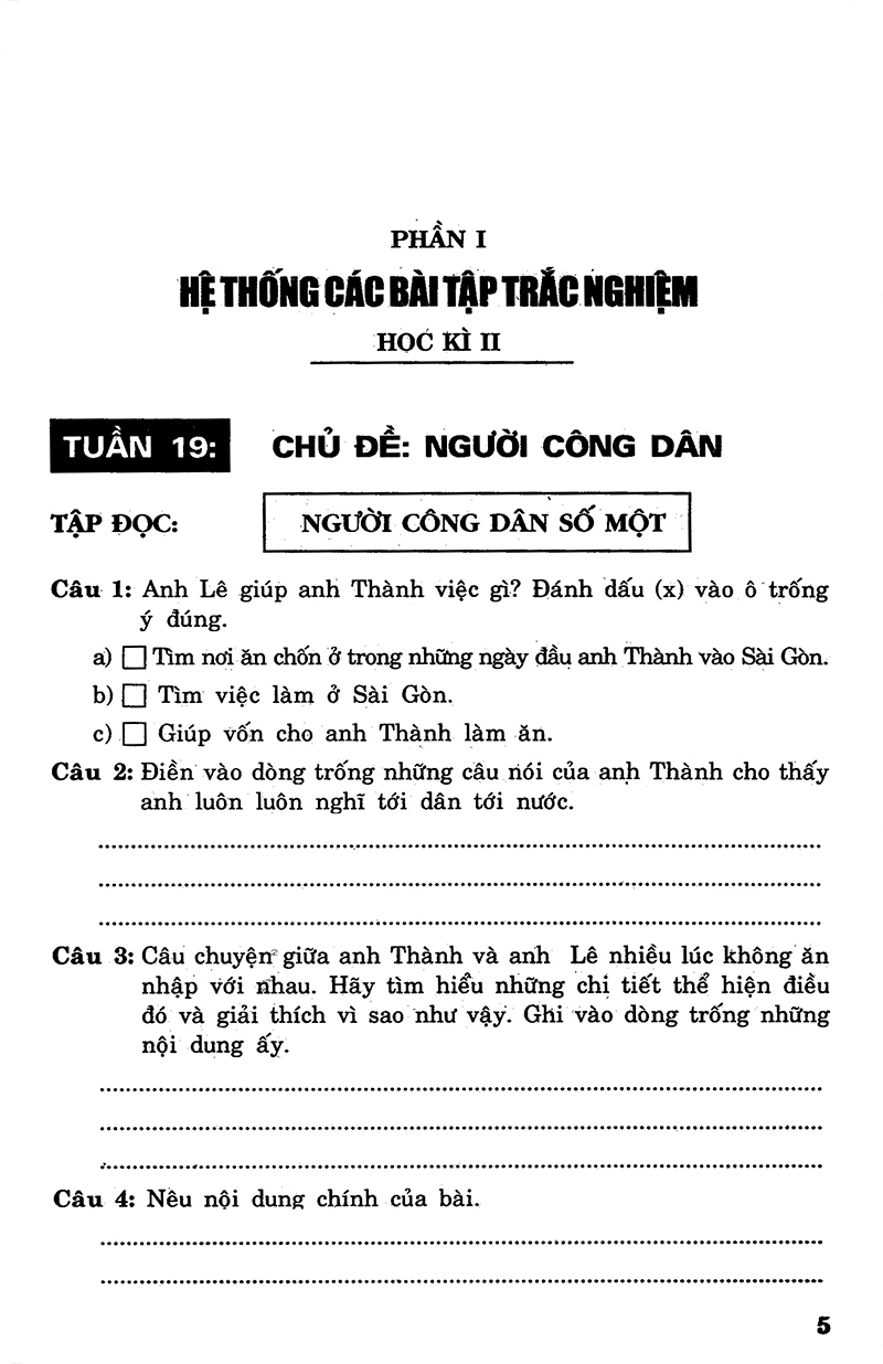 bộ câu hỏi và bài tập trắc nghiệm tiếng việt 5 - tập 2