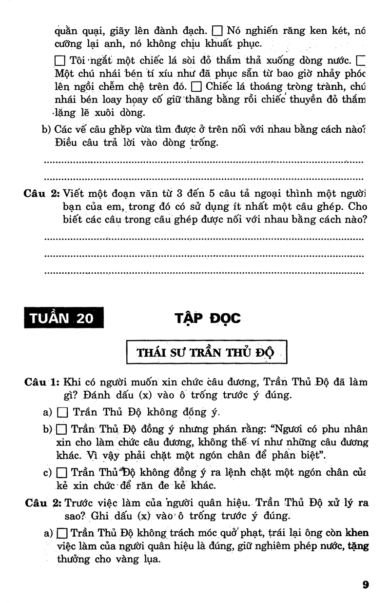 bộ câu hỏi và bài tập trắc nghiệm tiếng việt 5 - tập 2