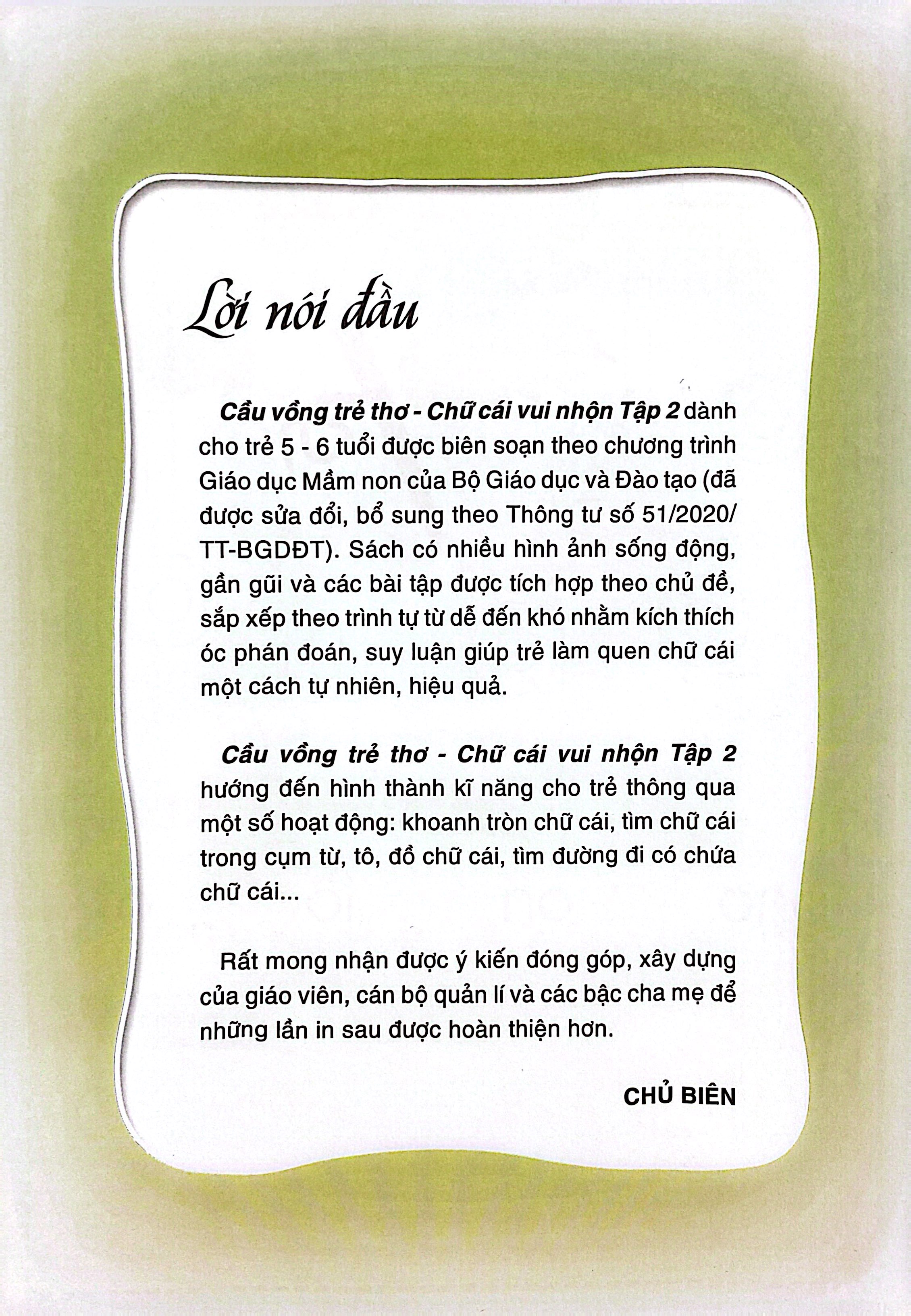 Bo
						
										
										Cau Vong Tre Tho - Chu Cai Vui Nhon - Danh Cho Tre 5-6 Tuoi - Tap 2