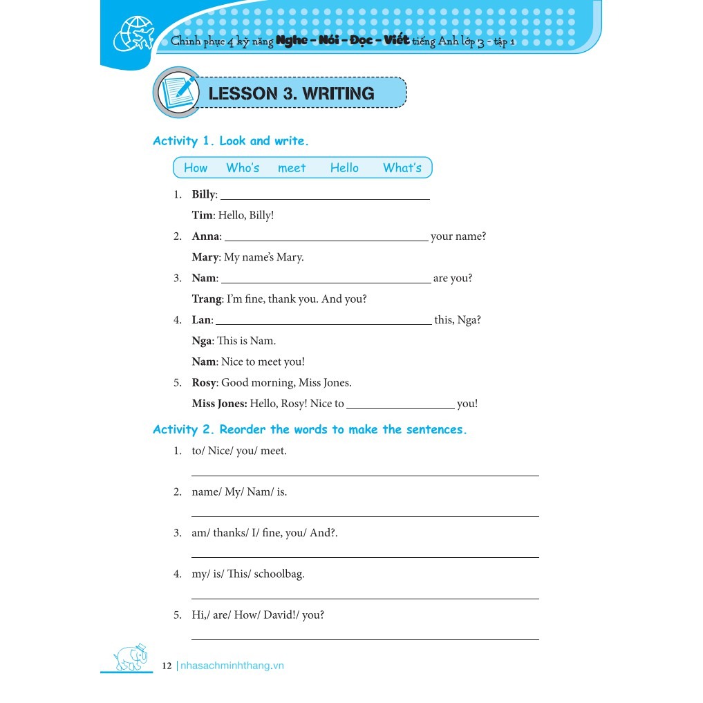 bộ chinh phục 4 kỹ năng tiếng anh nghe - nói - đọc - viết lớp 3 - tập 1