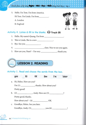 bộ chinh phục 4 kỹ năng tiếng anh nghe - nói - đọc - viết lớp 4 - tập 1