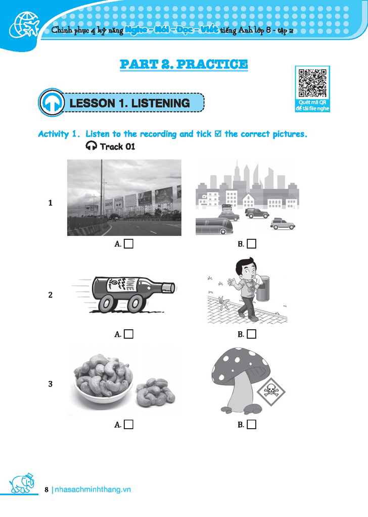 bộ chinh phục 4 kỹ năng tiếng anh nghe - nói - đọc - viết lớp 8 - tập 2