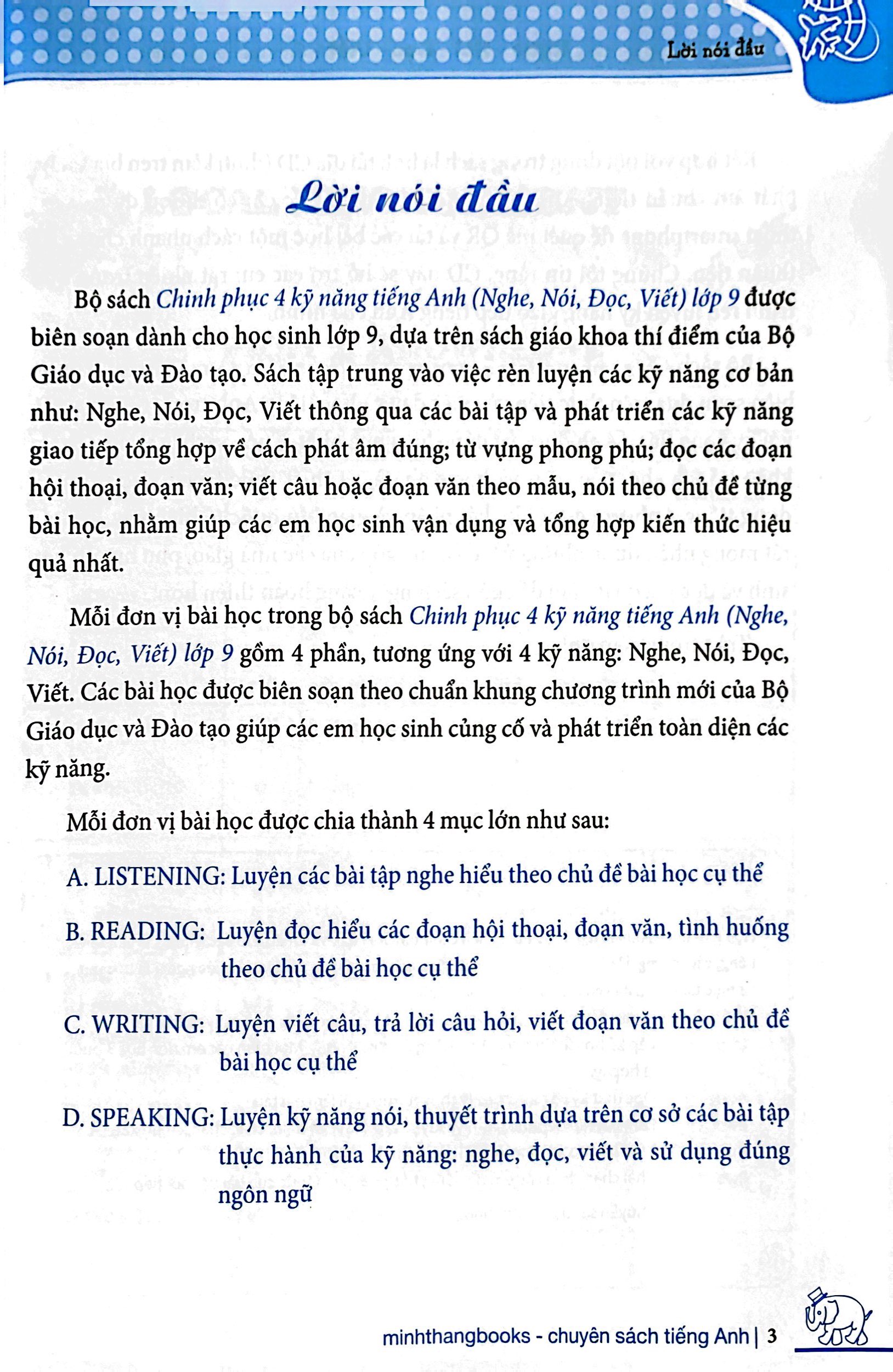 bộ chinh phục 4 kỹ năng tiếng anh nghe - nói - đọc - viết lớp 9 - tập 1