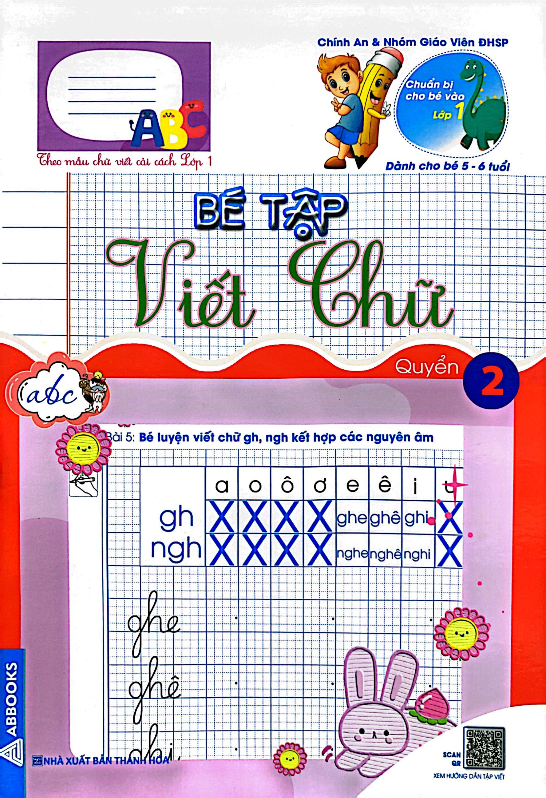 bộ chuẩn bị cho bé vào lớp 1 - dành cho bé 5-6 tuổi - bé tập viết chữ - quyển 2