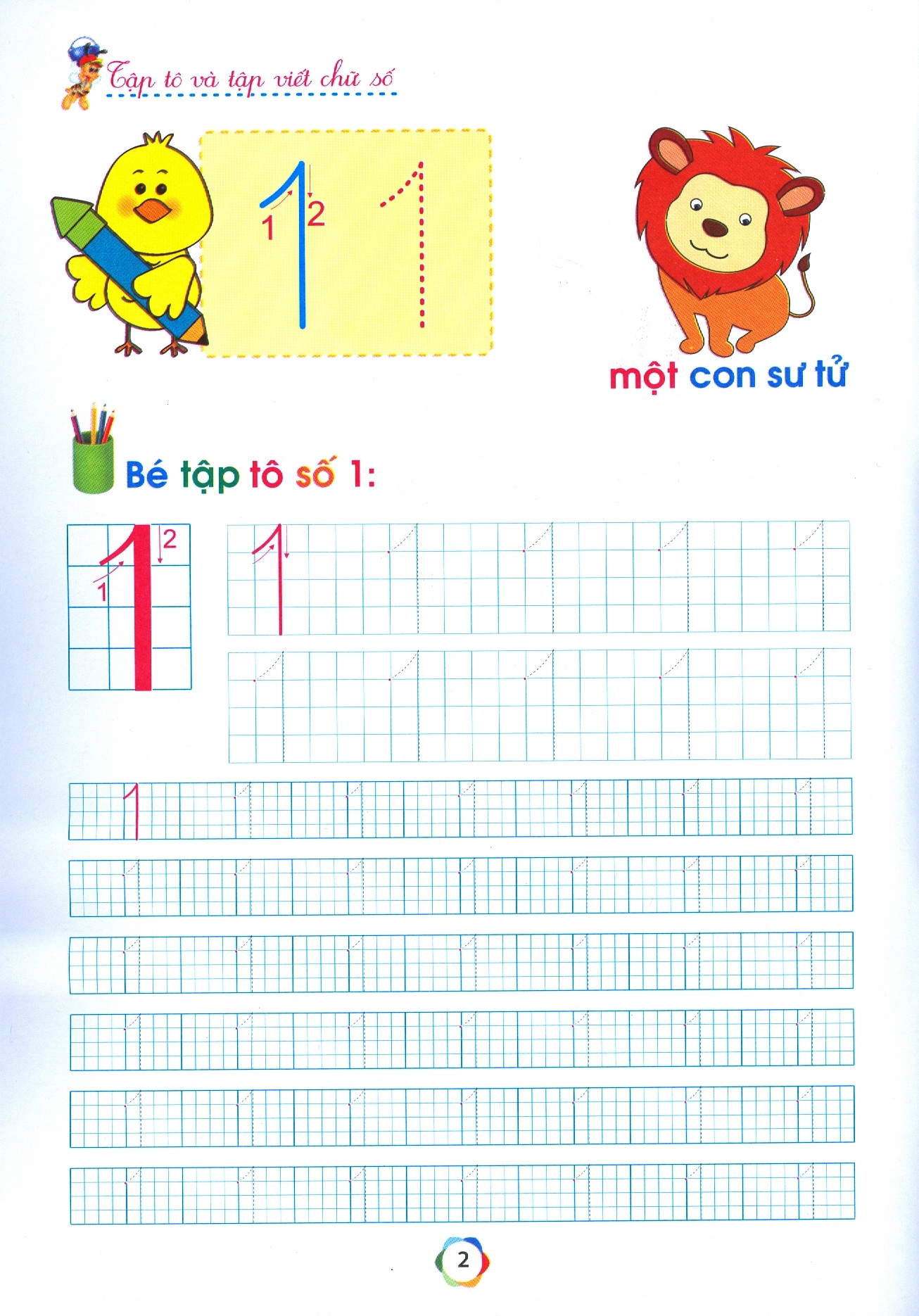 bộ chuẩn bị cho bé vào lớp 1 - tập tô và tập viết chữ số (quyển 2) (tái bản 2020)
