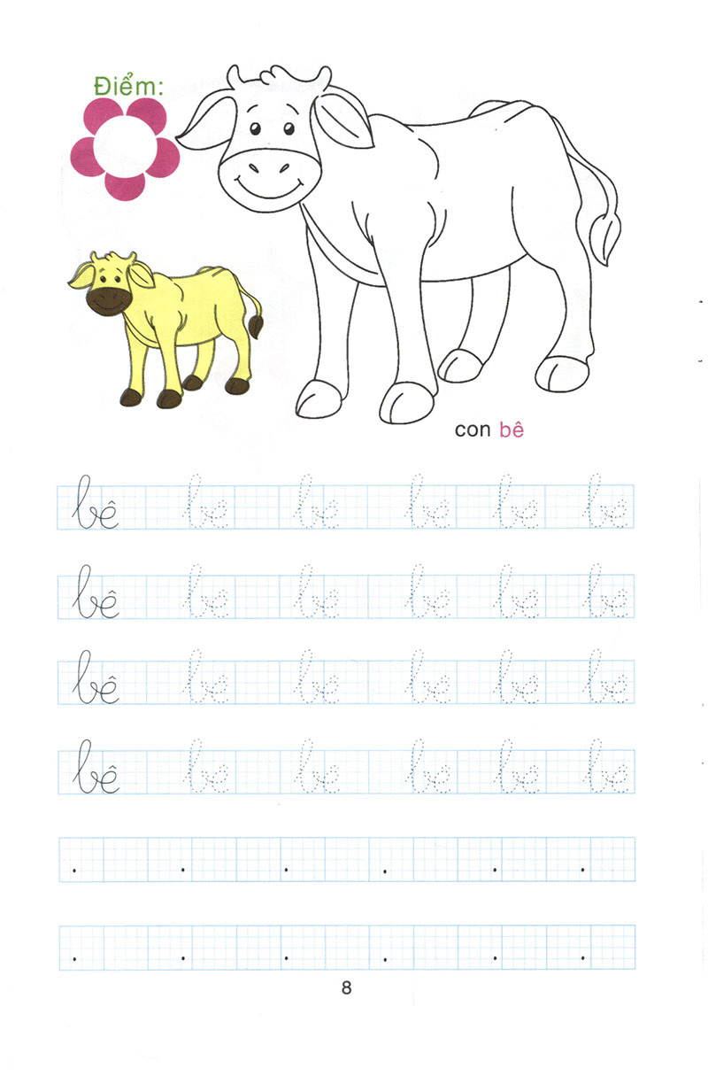 bộ chuẩn bị cho bé vào lớp 1: tô chữ cái và tô màu (quyển 1)