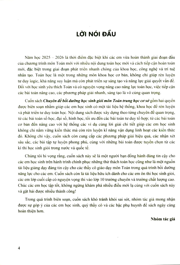 Bo
						
										
										Chuyen De Boi Duong Hoc Sinh Gioi Mon Toan Trung Hoc Co So - Quyen 1 - Dai So-So Hoc