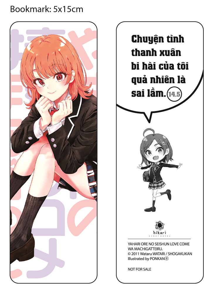 bộ chuyện tình thanh xuân bi hài của tôi quả nhiên là sai lầm - tập 14.5 - tặng kèm bookmark