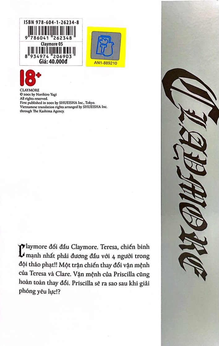 Bo
						
										
										Claymore - Tap 5 - Nhung Ke Phan Thay