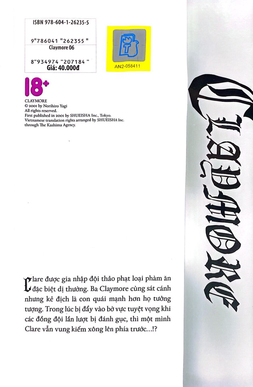 Bo
						
										
										Claymore - Tap 6 -  Bia Mo Bat Tan