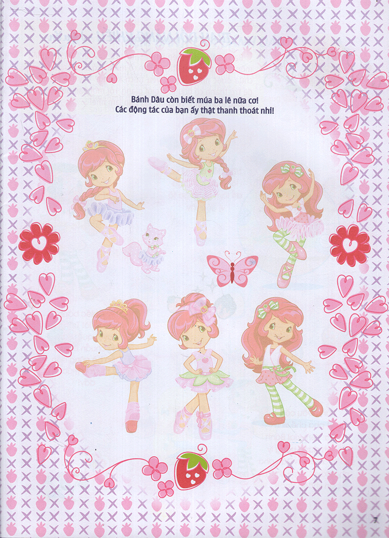 bộ cô bé bánh dâu- 1000 đề can lấp lánh - tập 3
