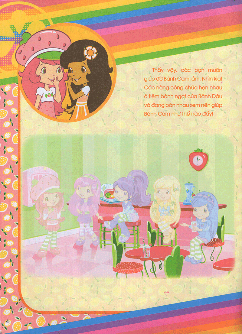 bộ cô bé bánh dâu- 1000 đề can lấp lánh - tập 4