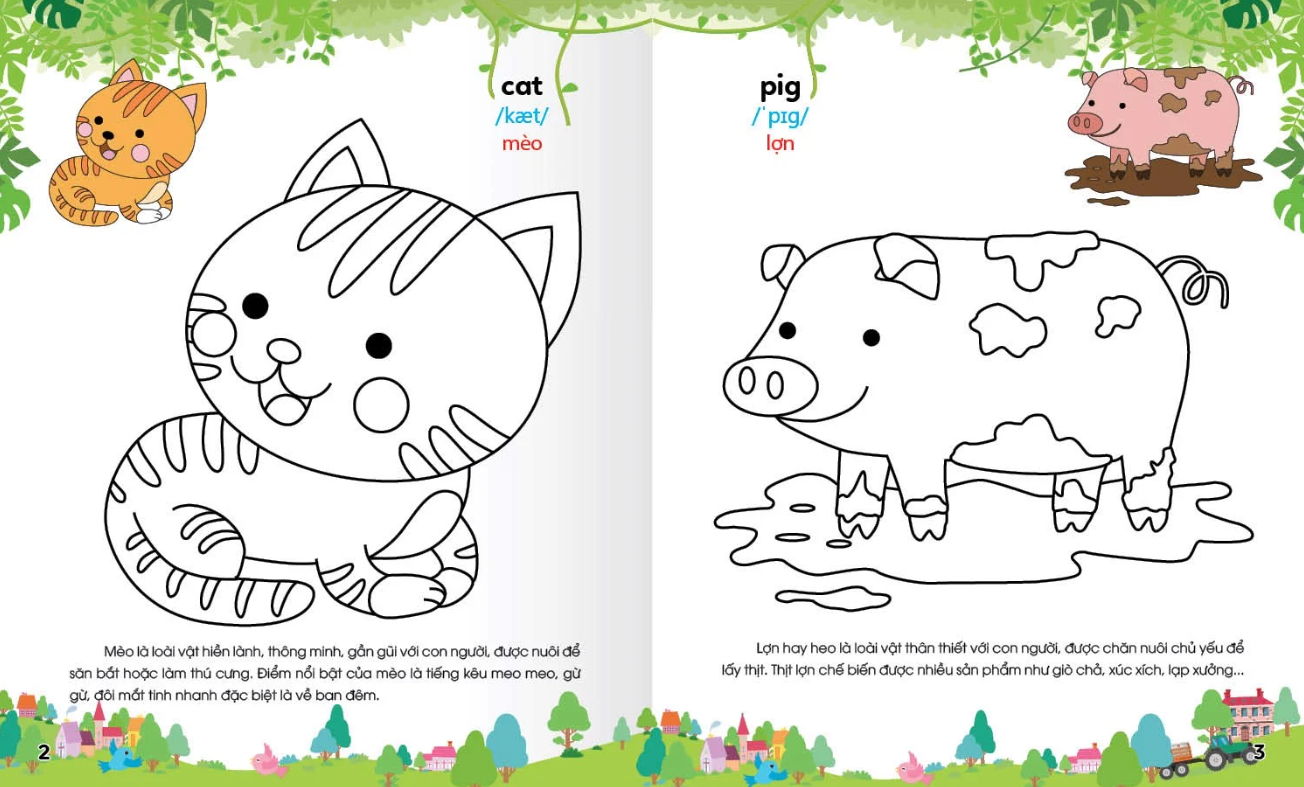 bộ colouring 365 ngày tô màu - khám phá thế giới phát triển trí tuệ - cuốn 1: động vật nuôi, chim, cá