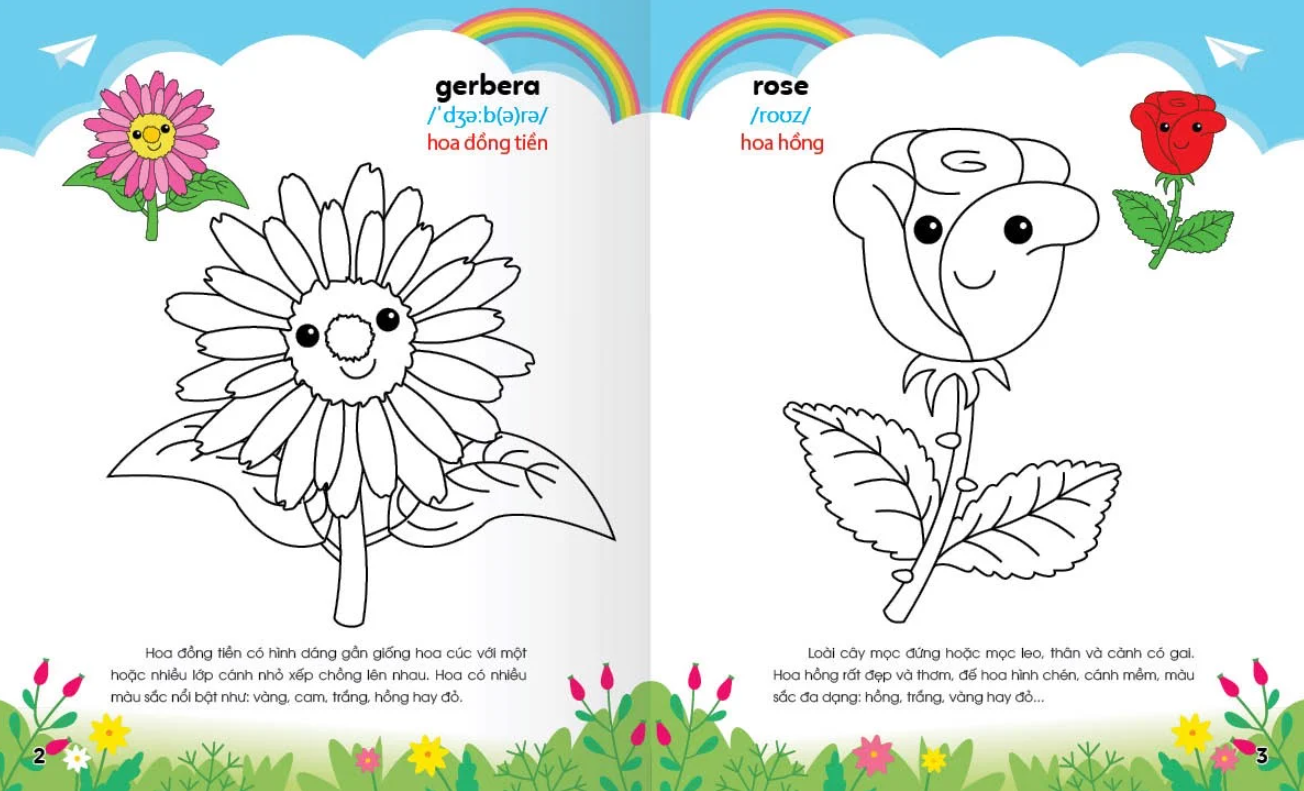bộ colouring 365 ngày tô màu - khám phá thế giới phát triển trí tuệ - cuốn 3: hoa, quả, rau củ