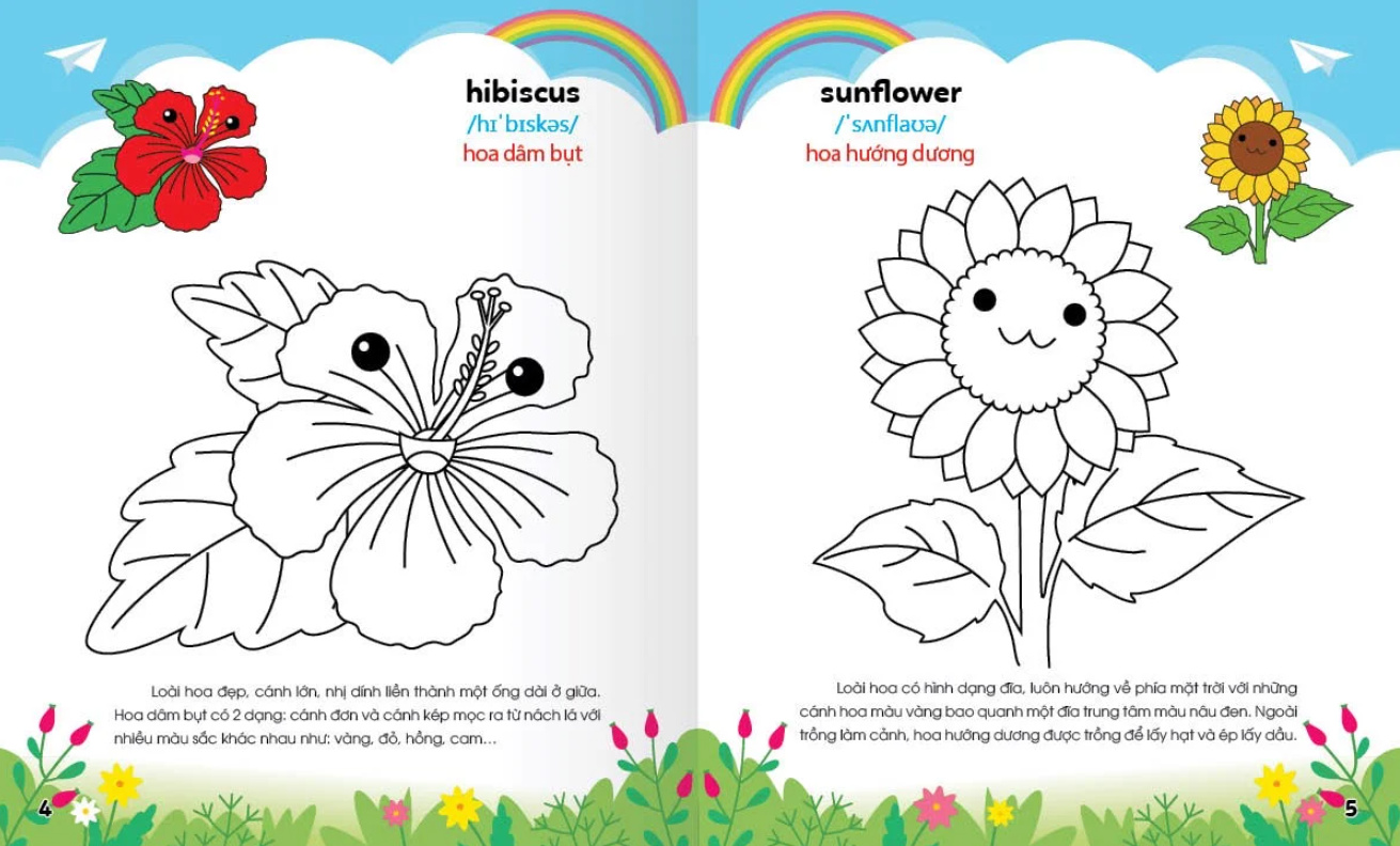 bộ colouring 365 ngày tô màu - khám phá thế giới phát triển trí tuệ - cuốn 3: hoa, quả, rau củ