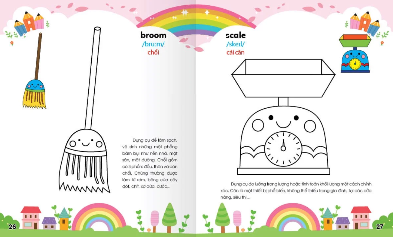 bộ colouring 365 ngày tô màu - khám phá thế giới phát triển trí tuệ - cuốn 4: giao thông, đồ dùng gia đình, đồ dùng học sinh