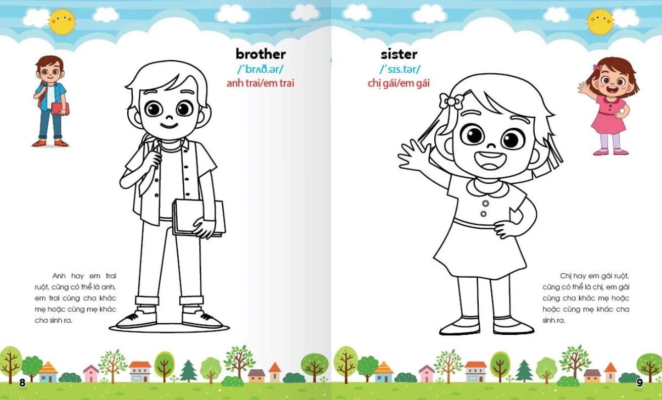 bộ colouring 365 ngày tô màu - khám phá thế giới phát triển trí tuệ - cuốn 5: gia đình, nghề nghiệp, thể thao