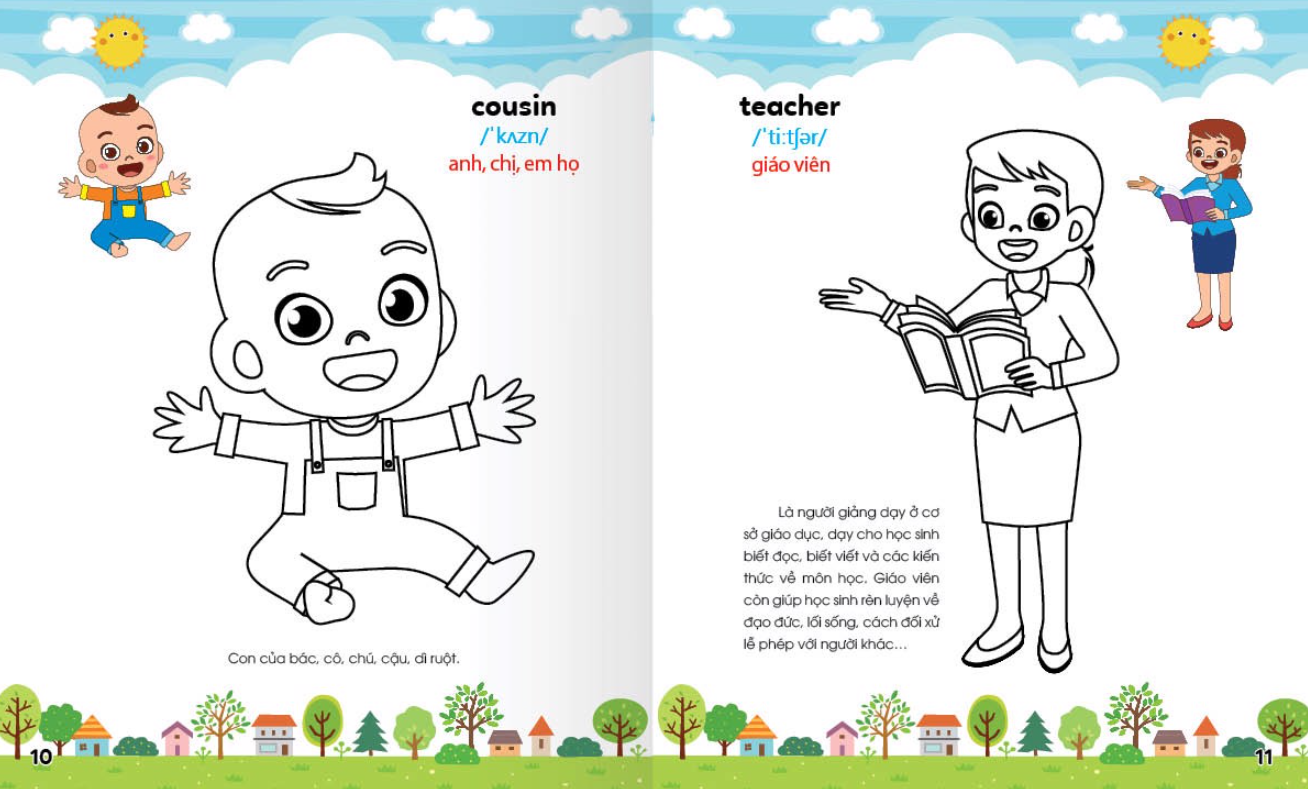 bộ colouring 365 ngày tô màu - khám phá thế giới phát triển trí tuệ - cuốn 5: gia đình, nghề nghiệp, thể thao