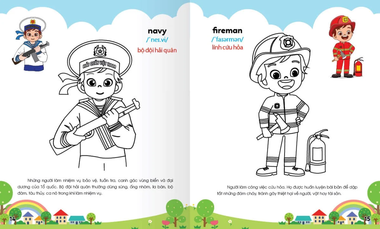 bộ colouring 365 ngày tô màu - khám phá thế giới phát triển trí tuệ - cuốn 5: gia đình, nghề nghiệp, thể thao