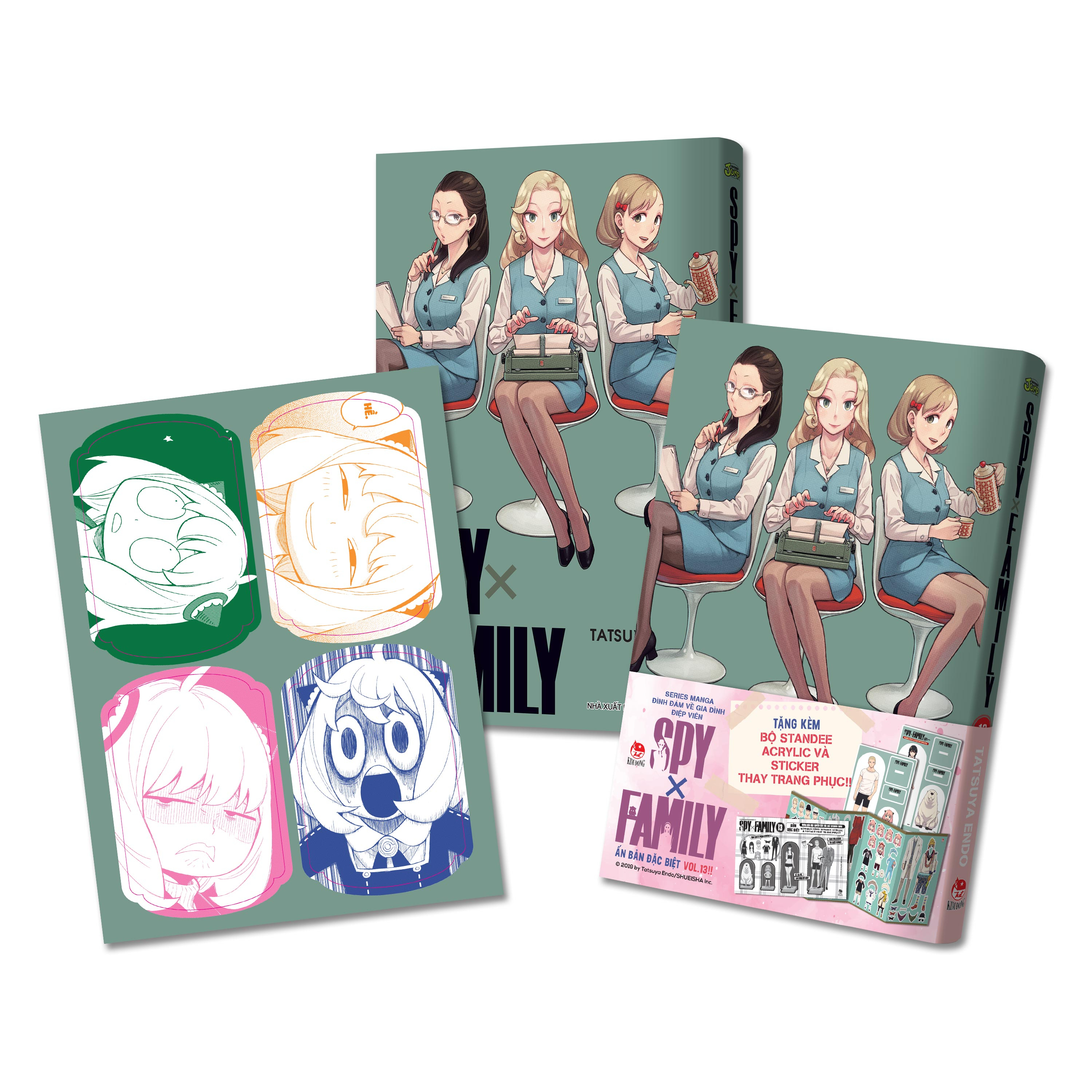 Bộ Combo Manga - Spy X Family - Tập 13 - Bản Thường + Bản Đặc Biệt (Bộ 2 Cuốn) - Tặng Kèm Standee PVC + Set Standee Acrylic + Set Sticker + Set Card Ivory