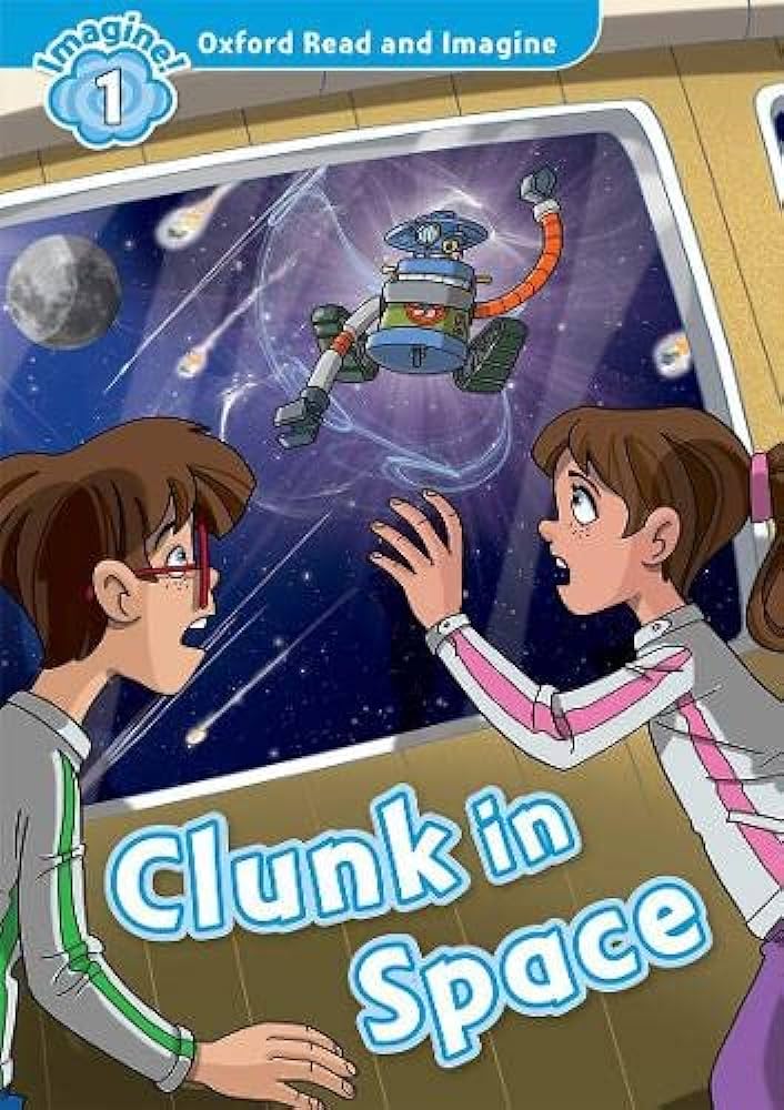 bộ combo oxford read and imagine - level 1 - clunk in space + robbers at the museum (set 2 books)