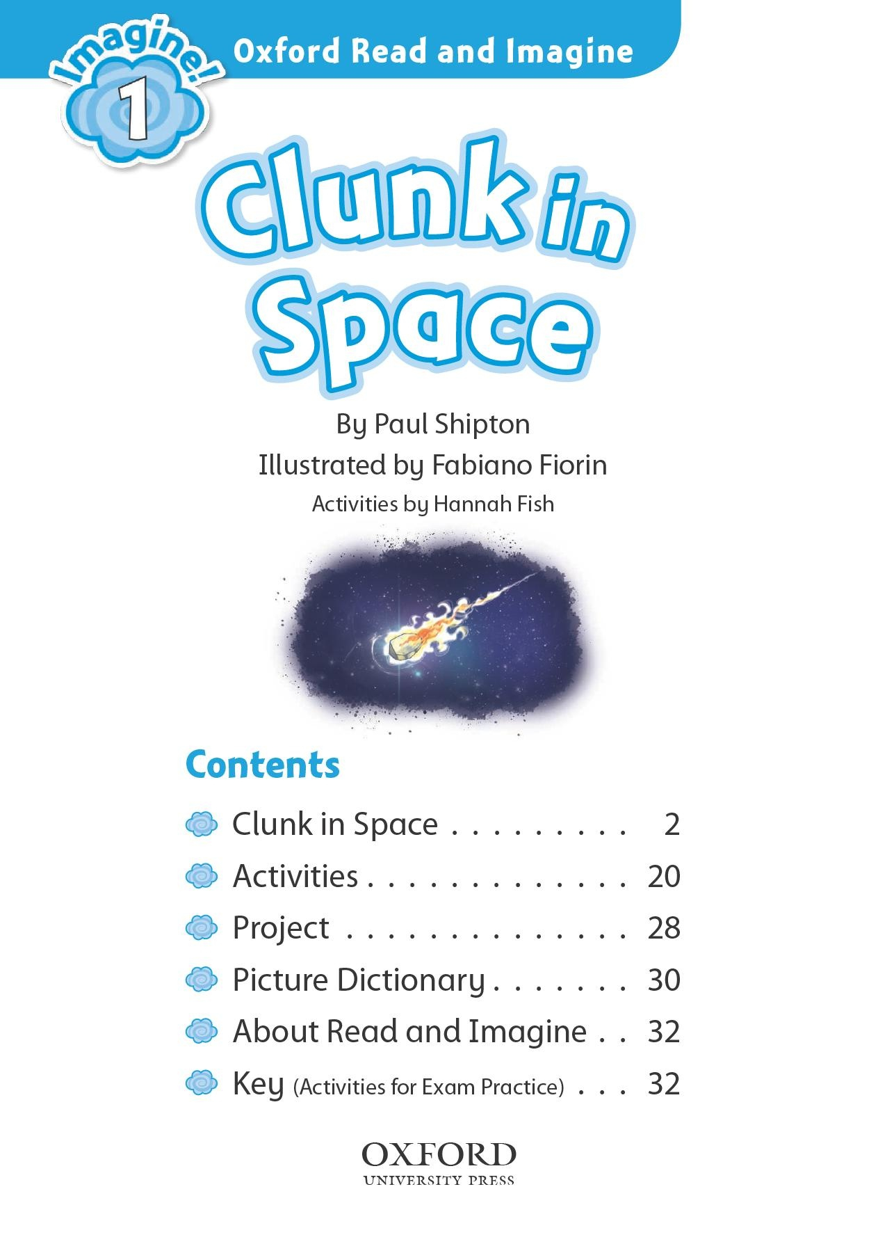 bộ combo oxford read and imagine - level 1 - clunk in space + robbers at the museum (set 2 books)