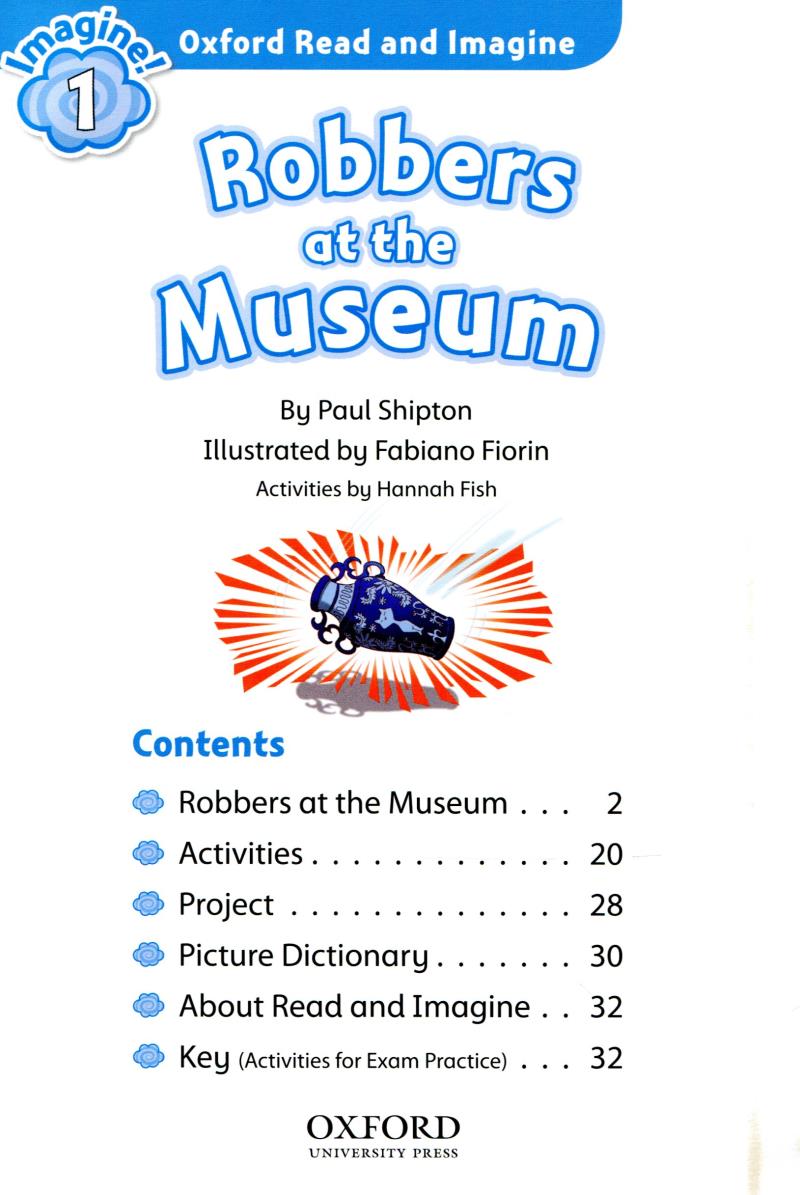 bộ combo oxford read and imagine - level 1 - clunk in space + robbers at the museum (set 2 books)