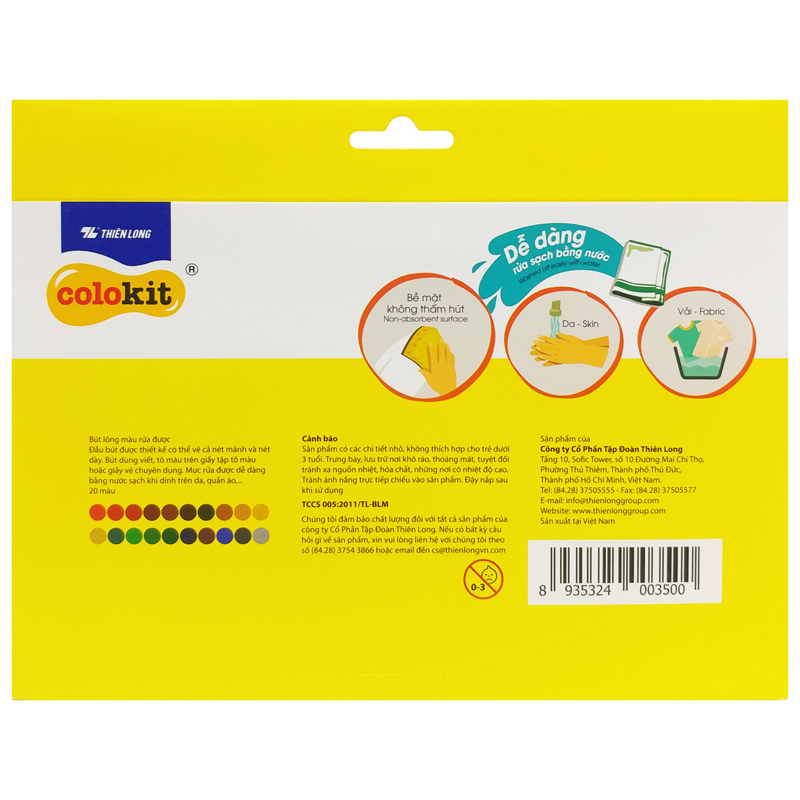 bộ combo sách tô bình yên vẽ hạnh phúc + hộp 20 bút lông màu rửa được washable fiber pen - colokit swm-c009 (bộ 2 cuốn)