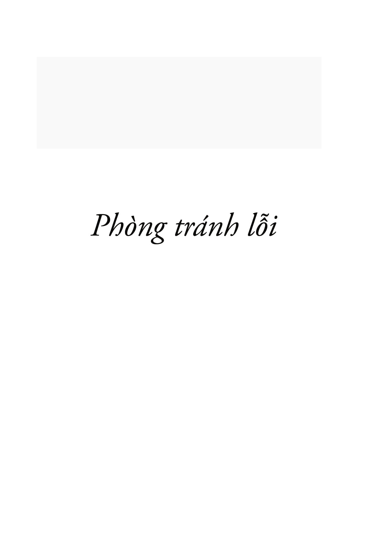 bộ công cụ tinh gọn trong y tế - phòng tránh lỗi