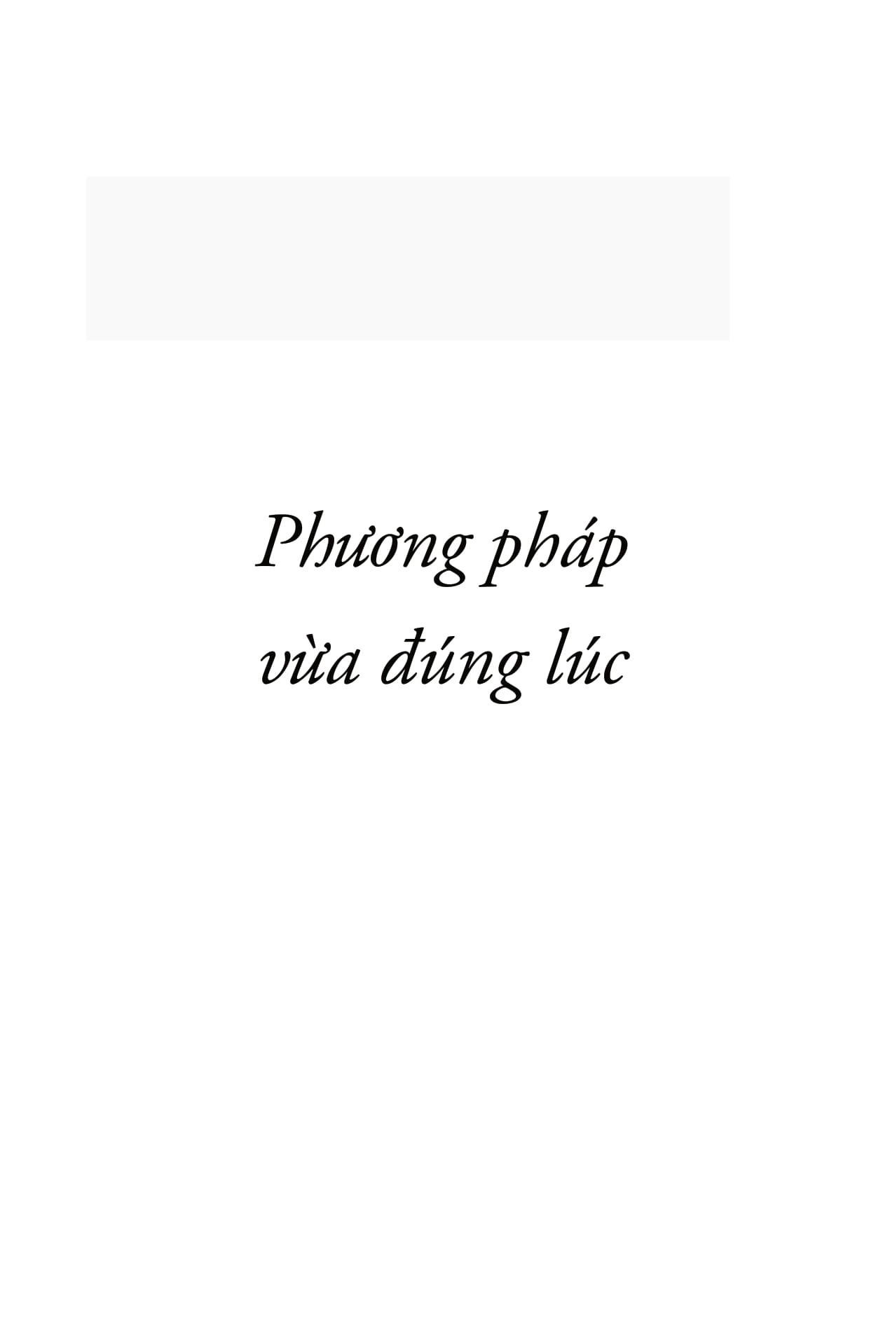 bộ công cụ tinh gọn trong y tế - phương pháp vừa đúng lúc